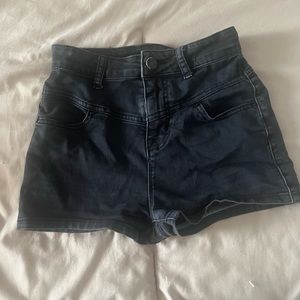 Black super high waisted shorts